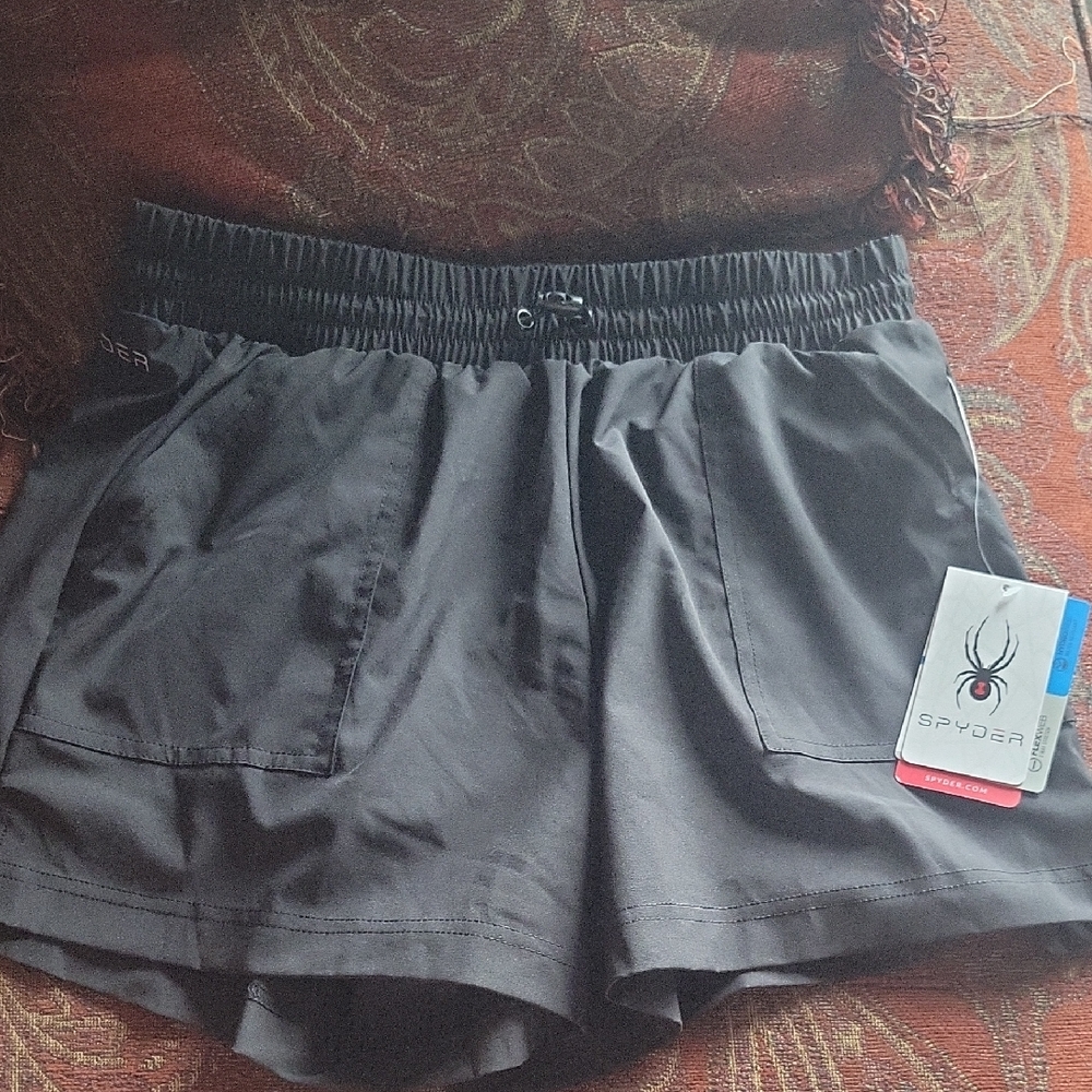 Spyder Black Athletic Shorts Lightweight Elastic Waist